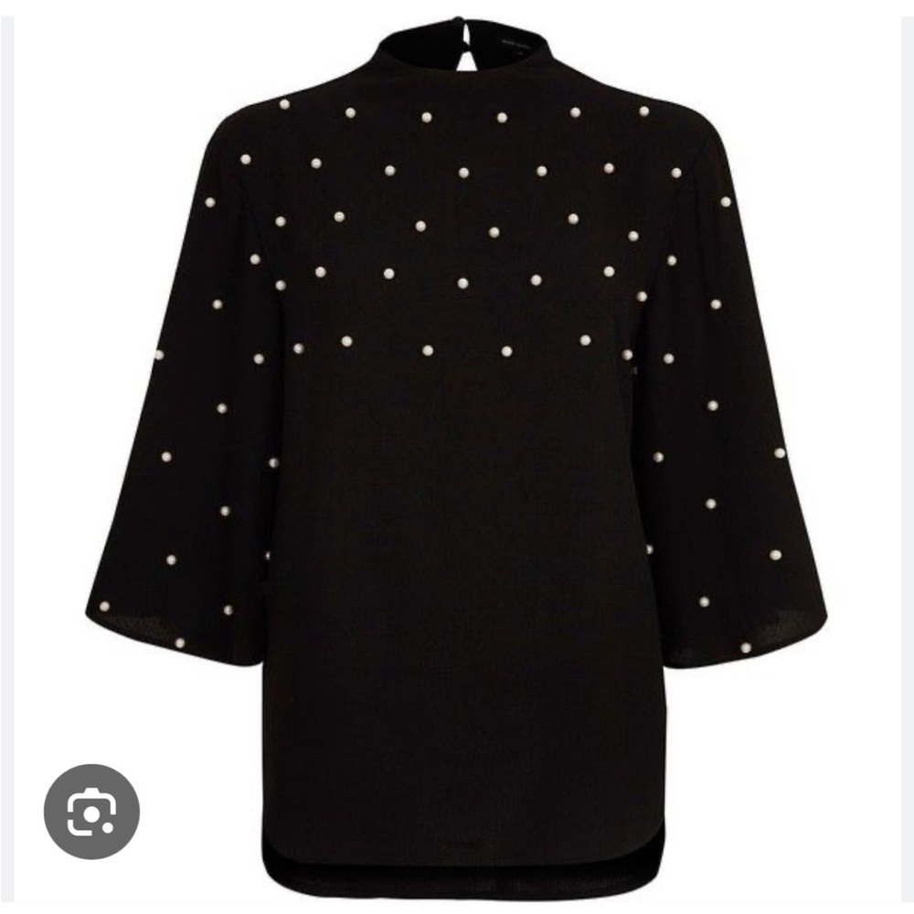 River Island pearl high neck cape top